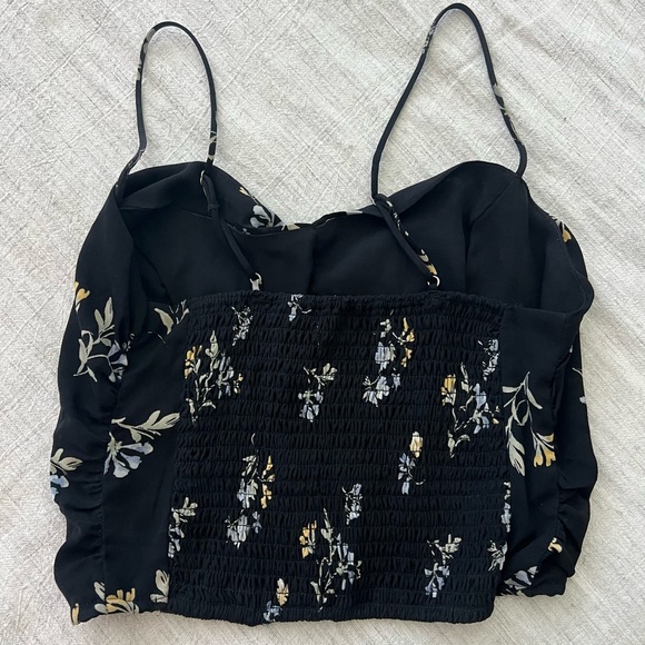 Abercrombie floral crop (“Faux Silk Ruched Cami”) - Picture 2 of 4